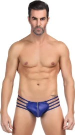 Leather Blue Sexy Zipper Panty