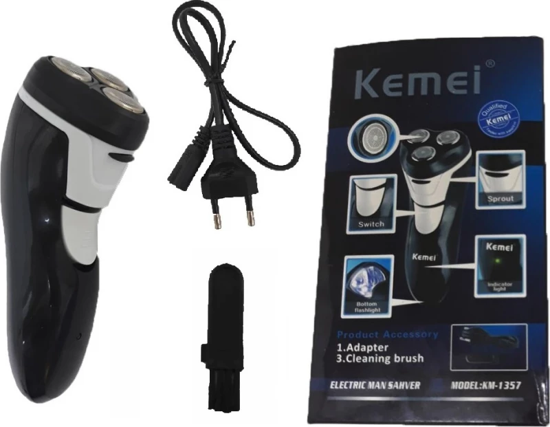 Kemei KM-1357 Ξυριστική Μηχανή Προσώπου Επαναφορτιζόμενη