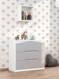 Βρεφική Συρταριέρα Rabbit White-Grey 88x54x91cm