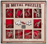Eureka 10 Metal Puzzles Red Set
