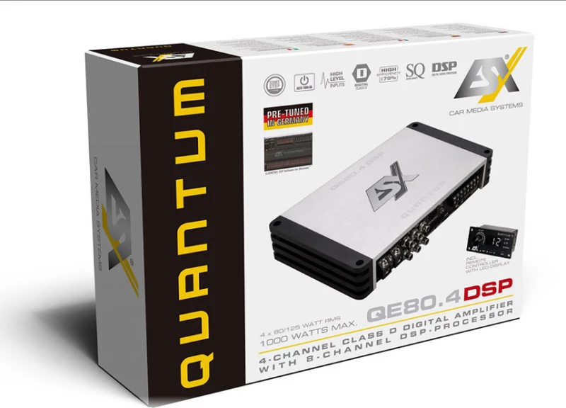 Esx Qe80.4Dsp Τετρακάναλος Eνισχυτής Aυτοκινήτου Class D, 4 X 80 Watts
