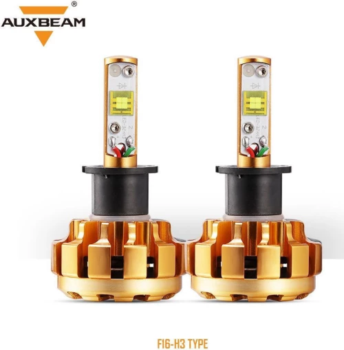 AUXBEAM 2pcsset H3 F-16 Series LED Headlight Bulbs - 6000K 6000LM