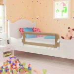 vidaXL Μπάρα Κρεβατιού 102x42cm Taupe 2τμχ