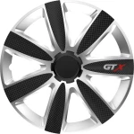 Auto Gs Σετ Τάσια Αυτοκινήτου GTX Carbon 4τμχ 15" Μαύρο/Ασημί