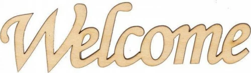 Επιγραφή "Welcome" από Σημύδα 15x4x0.3cm