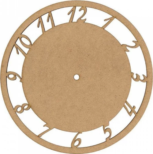 Ρολόι MDF με Νούμερα Ø250x3mm