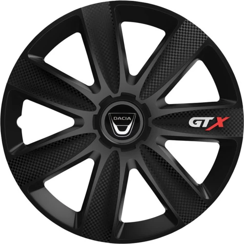 Versaco Σετ Τάσια Αυτοκινήτου Gtx Carbon με σήμα Dacia 4τμχ 15" Μαύρο
