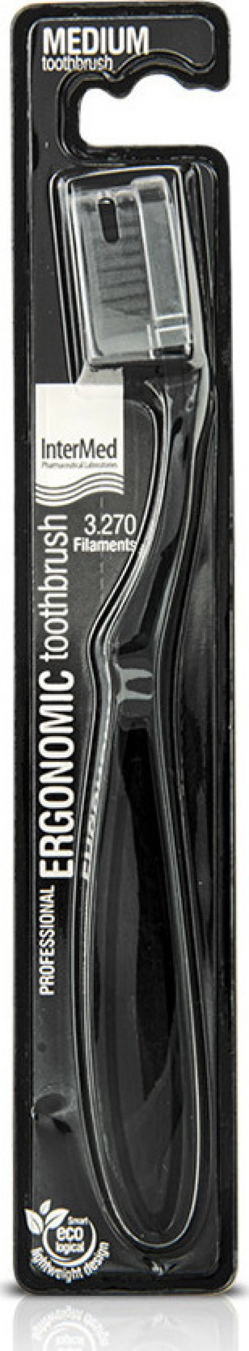 Intermed Professional Ergonomic Toothbrush Medium Μαύρο