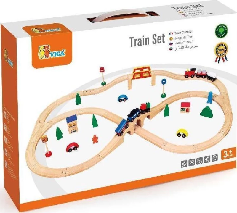 Viga Toys Train Set 49pcs