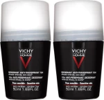 Vichy Homme 72hr Anti-perspirant Deodorant Roll-On 2 x 50ml