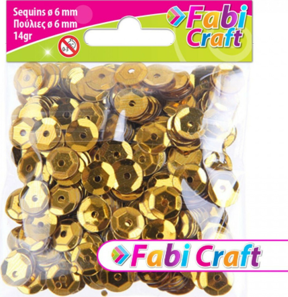 Fabi Πούλιες Στρογγυλές Χρυσές 6mm 14gr