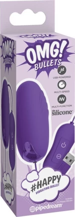 Pipedream Happy Vibrating Bullet Purple 6.5cm
