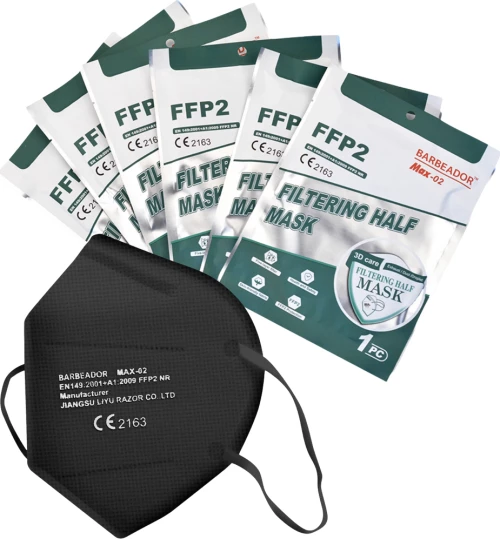 Max Barbeador Max-02 Filtering Half mask FFP2 Μαύρο σε Φάκελο 20τμχ