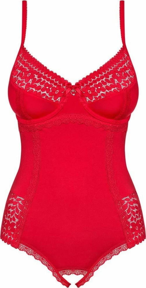 Obsessive Jolierose Crotchless Teddy Red
