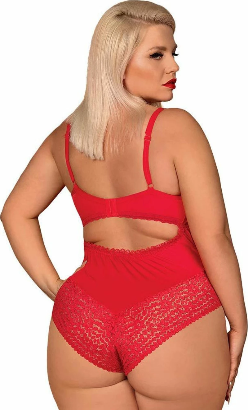 Obsessive Jolierose Crotchless Teddy Red