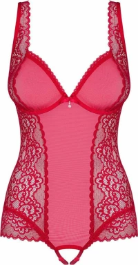Obsessive Rougebelle Crotchless Teddy Red