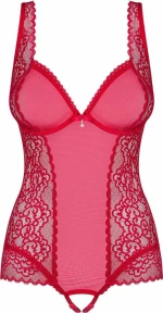 Obsessive Rougebelle Crotchless Teddy Red