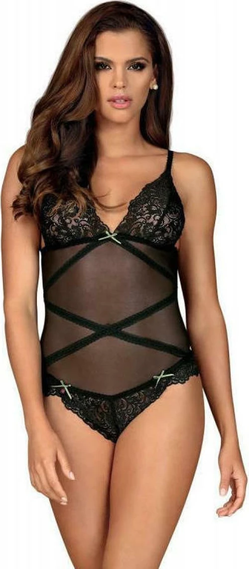 Obsessive Bondea See-Through Teddy Black
