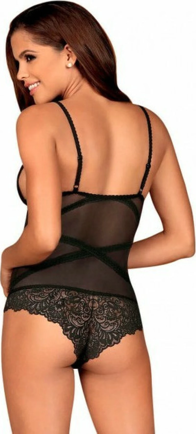 Obsessive Bondea See-Through Teddy Black