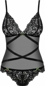 Obsessive Bondea See-Through Teddy Black