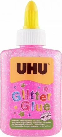 UHU Glitter Glue Χρυσόκολλα 90ml Ροζ