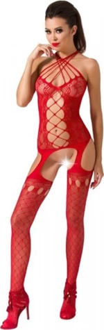 Suspender Bodystocking - Red