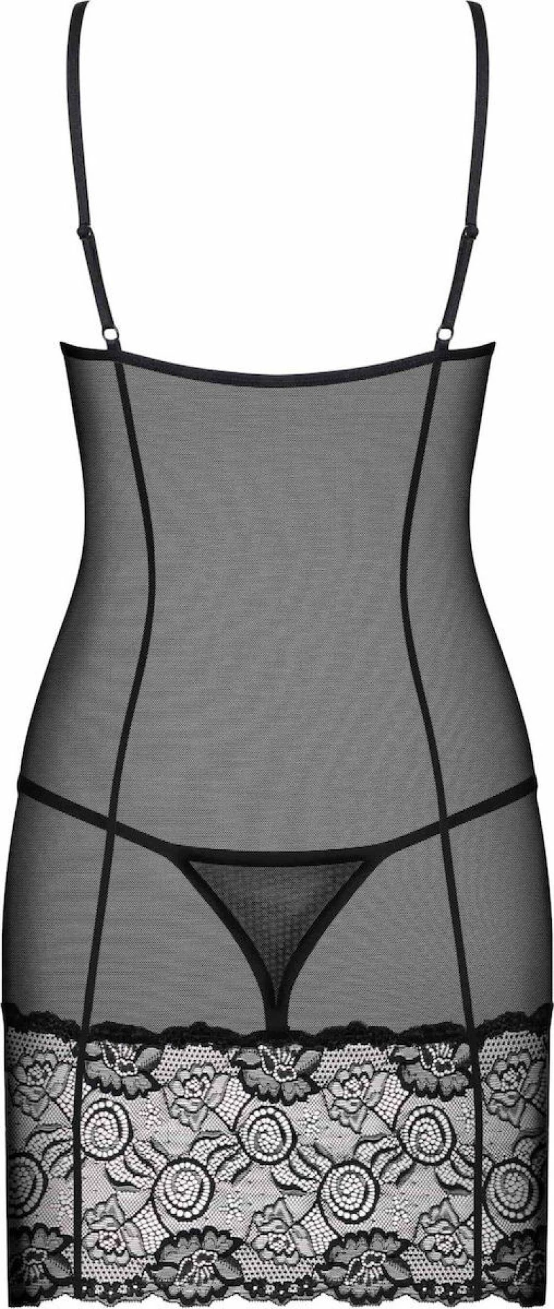 Obsessive Alluria Underwire Chemise & Thong Black