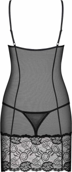 Obsessive Alluria Underwire Chemise & Thong Black
