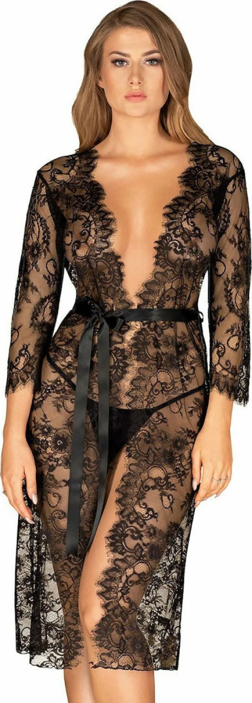 Obsessive Lashy Peignoir Black