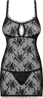 Obsessive Behindy Tempting Babydoll & Thong Black