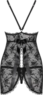 Obsessive Behindy Tempting Babydoll & Thong Black