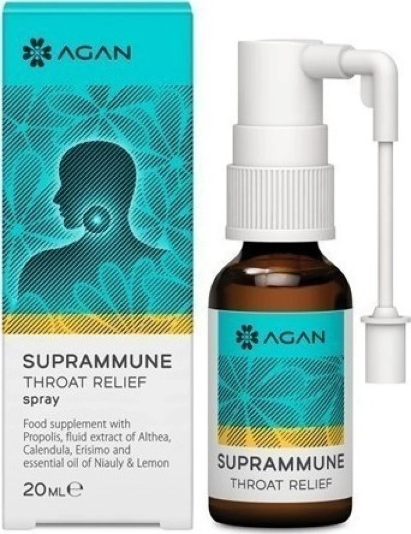 Samcos Agan Suprammune Throat Relief Σπρέι για τη Βραχνάδα, το Βήχα & τον Ερεθισμένο Λαιμό 20ml