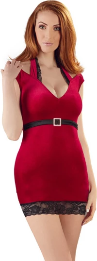 Cottelli Collection Velvet Dress Red