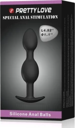 Pretty Love Silicone Anal Balls Black 12,5cm