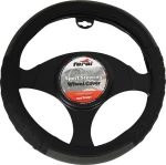 Auto Gs Κάλυμμα Τιμονιού PU Ανάγλυφο Μαύρο/Γκρι 38cm