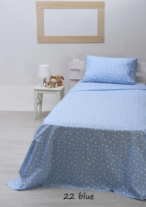 Sunshine Σετ Σεντόνια 22 με Λάστιχο 105x205cm Blue