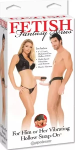 Pipedream Fetish Fantasy Series For Him or Her Vibrating Hollow Strap-On 15cm Flesh