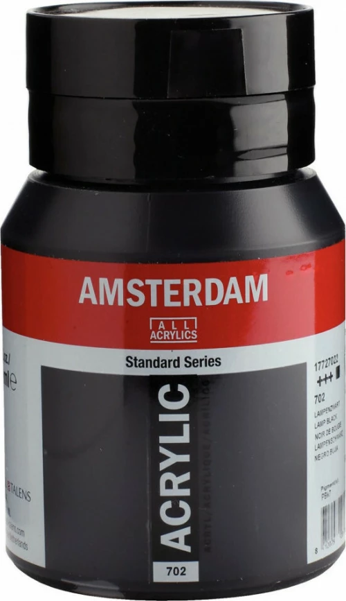 Royal Talens Amsterdam All Acrylics Standard 500ml Lamp Black 702