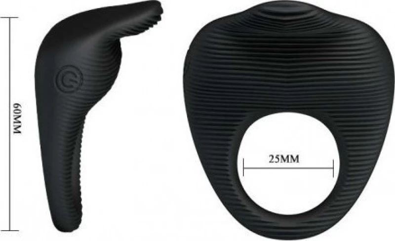 Pretty Love Thimble Vibrating Cockring Black