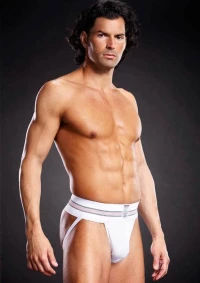 Blue Line Microfiber Jock Strap White