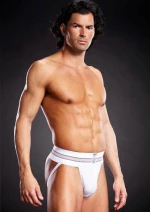 Blue Line Microfiber Jock Strap White
