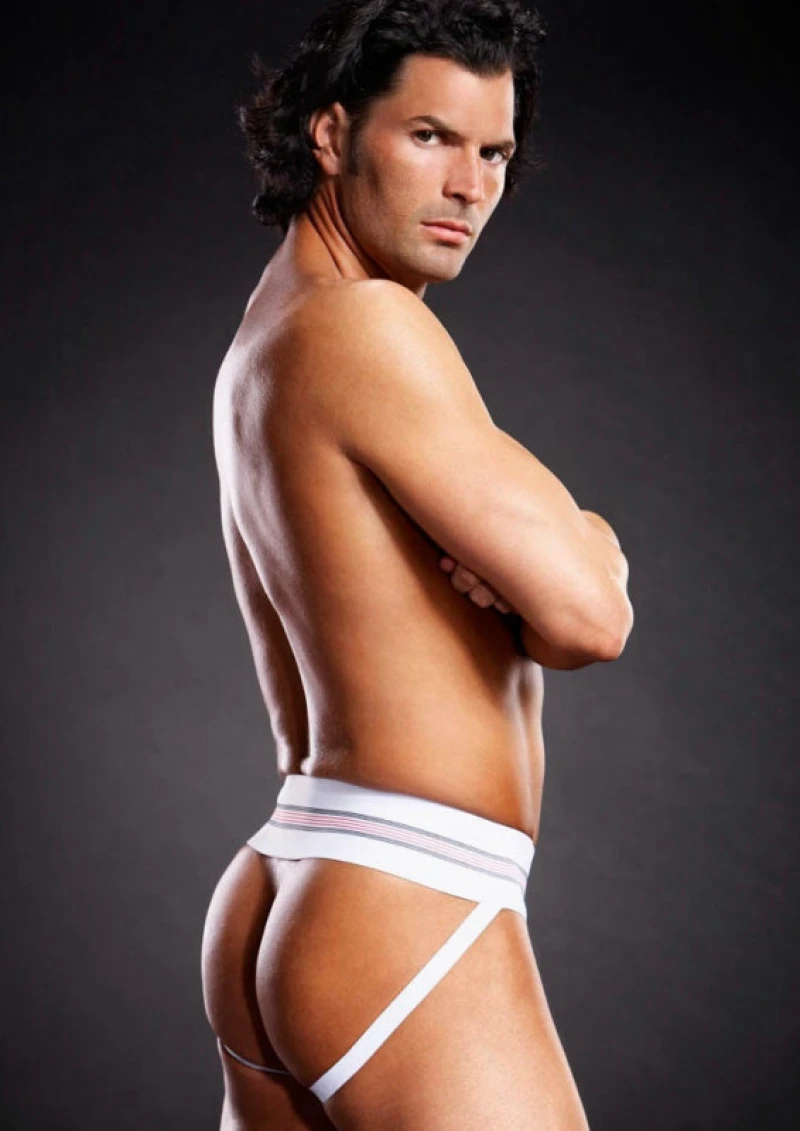 Blue Line Microfiber Jock Strap White
