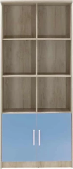 Βιβλιοθήκη Looney Castillo-Μπλε 80.5x36.5x183.5cm