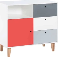 Συρταριέρα Concept Κόκκινη 103.2x45x96.2cm