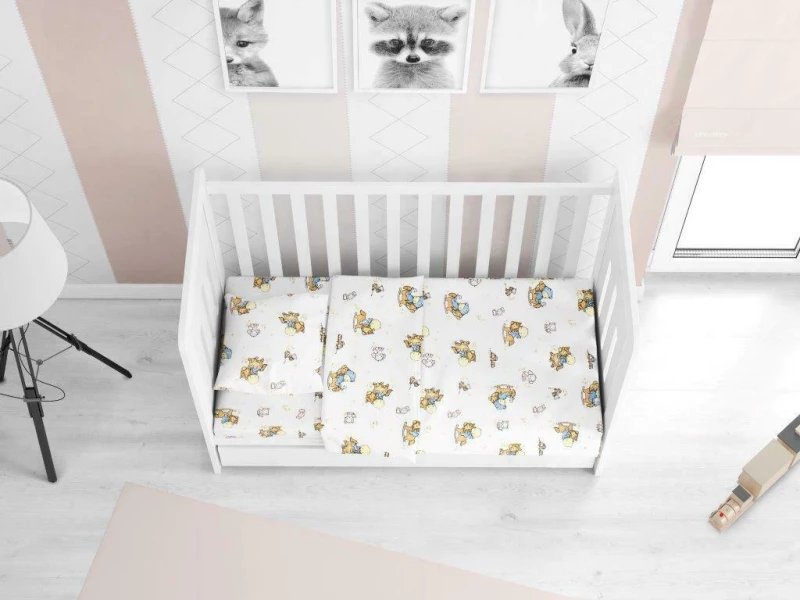 Dimcol Σεντόνι Κούνιας Baby 04 με Λάστιχο 70x140cm White