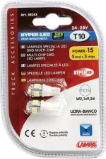 Lampa T10 Hyper-Led Power 15 White 24V / 28V 2τμχ