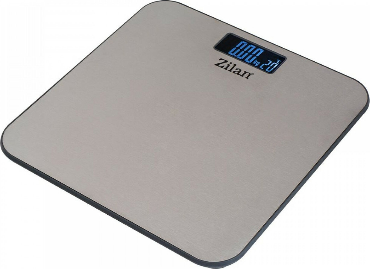Zilan ZLN0368 Ψηφιακή Γυάλινη Ζυγαριά Μπάνιου Silver