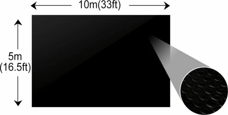 vidaXL Ορθογώνιο Ισοθερμικό Κάλυμμα Πισίνας 10x5 μ. Μαύρο