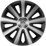 Versaco Σετ Τάσια Αυτοκινήτου Aviator Carbon με σήμα VW 4τμχ 16" Ασημί//Μαύρο
