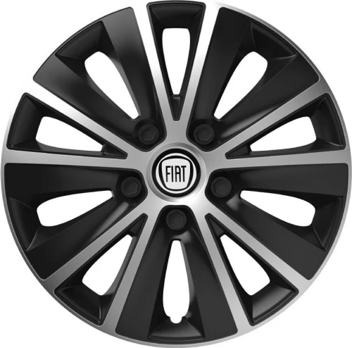 Versaco Σετ Τάσια Αυτοκινήτου Rapide με σήμα Fiat 4τμχ 16" Ασημί/Μαύρο